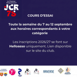 Cours d'essai septembre 2026